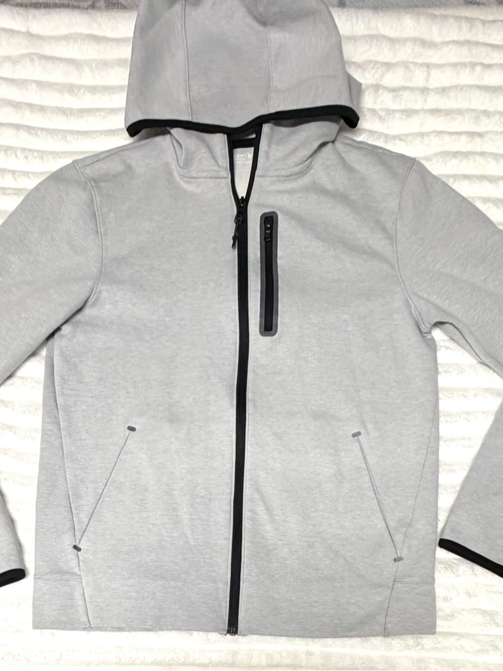 Old Navy Gray Hooded Fleece Zip Jacket with Pockets